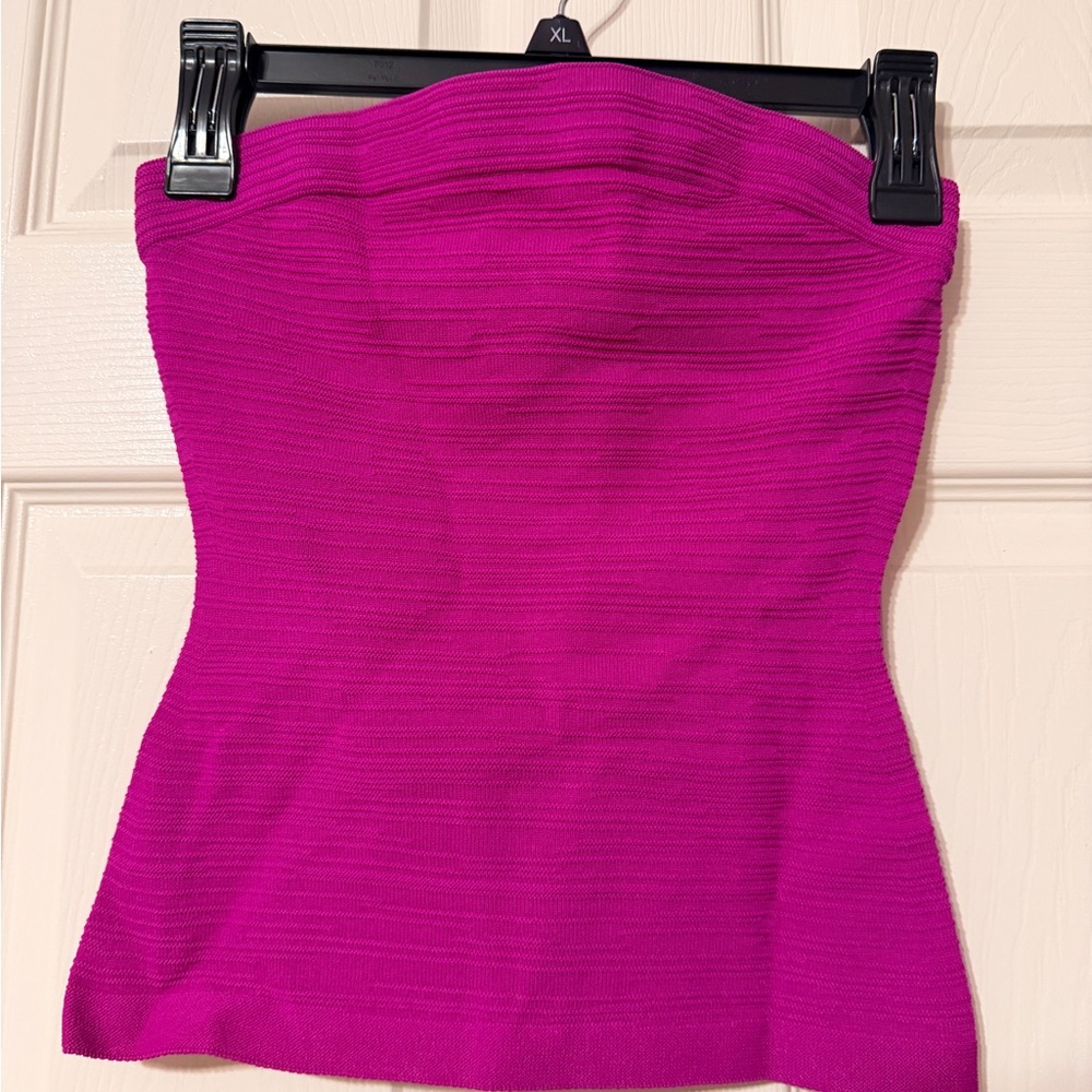 COS Vibrant Magenta Strapless Dress